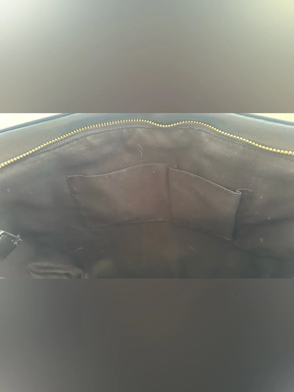 BADGLEY MISCHKA Black Chevron Quilted Leather Tote Laptop Bag w/Gold-Plated Logo